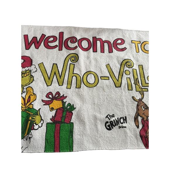 The Grinch Welcome To Who-Ville Indoor Mat Rug Holiday Christmas Tree Decor Max - Picture 2 of 11